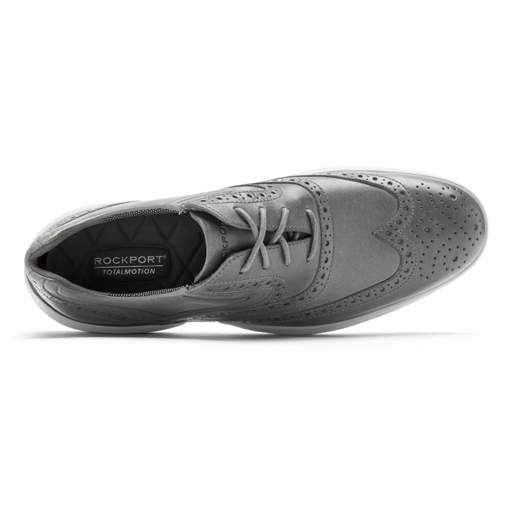 Rockport Lace Up For Mens Grey - Total Motion Advance Wingtip - EW0137542